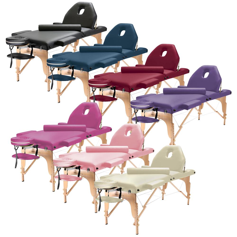 Saloniture Professional Portable Massage Table with Backrest