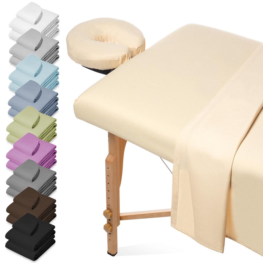 3-Piece Massage Table Sheet Set with Face Cradle Cover - Salonit