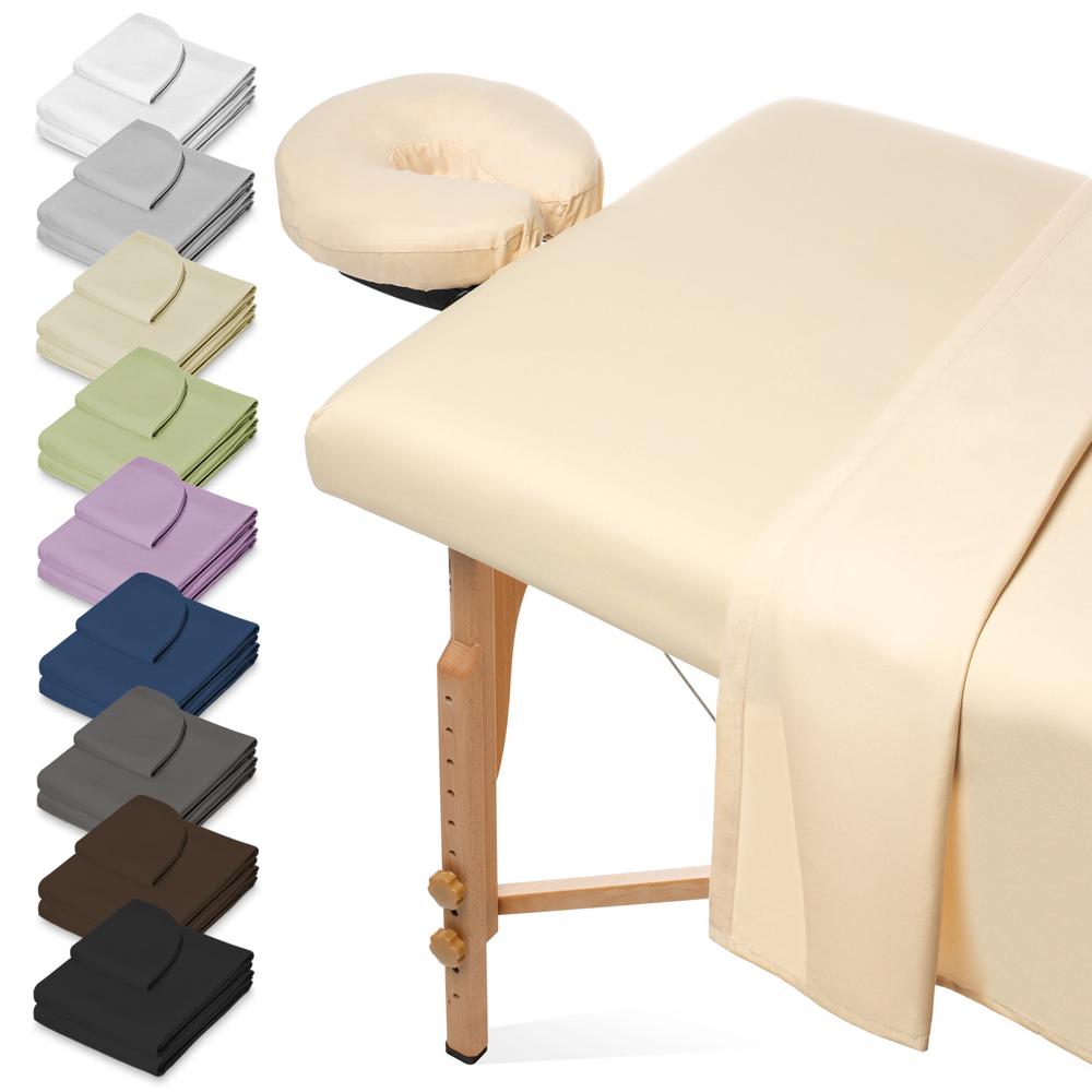 Premium 3-Piece Microfiber Massage Table Sheet Set by Saloniture