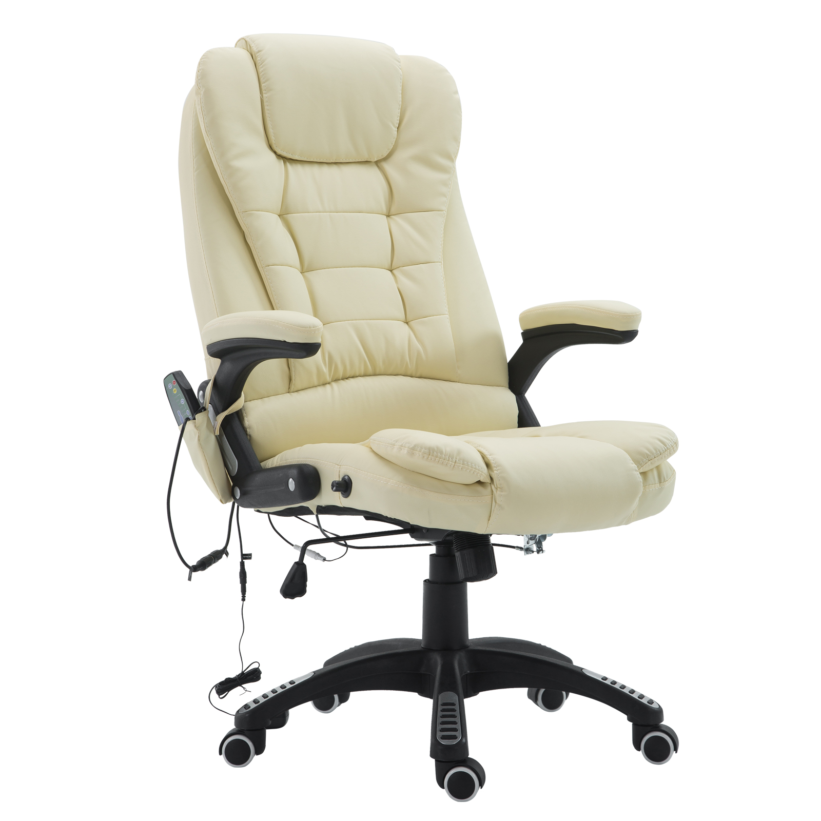 HomCom High Back Faux Leather Adjustable Heated Executive Massag