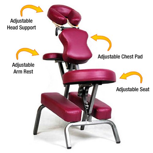 Ataraxia Deluxe Portable Folding Massage Chair w/Carry Case & St