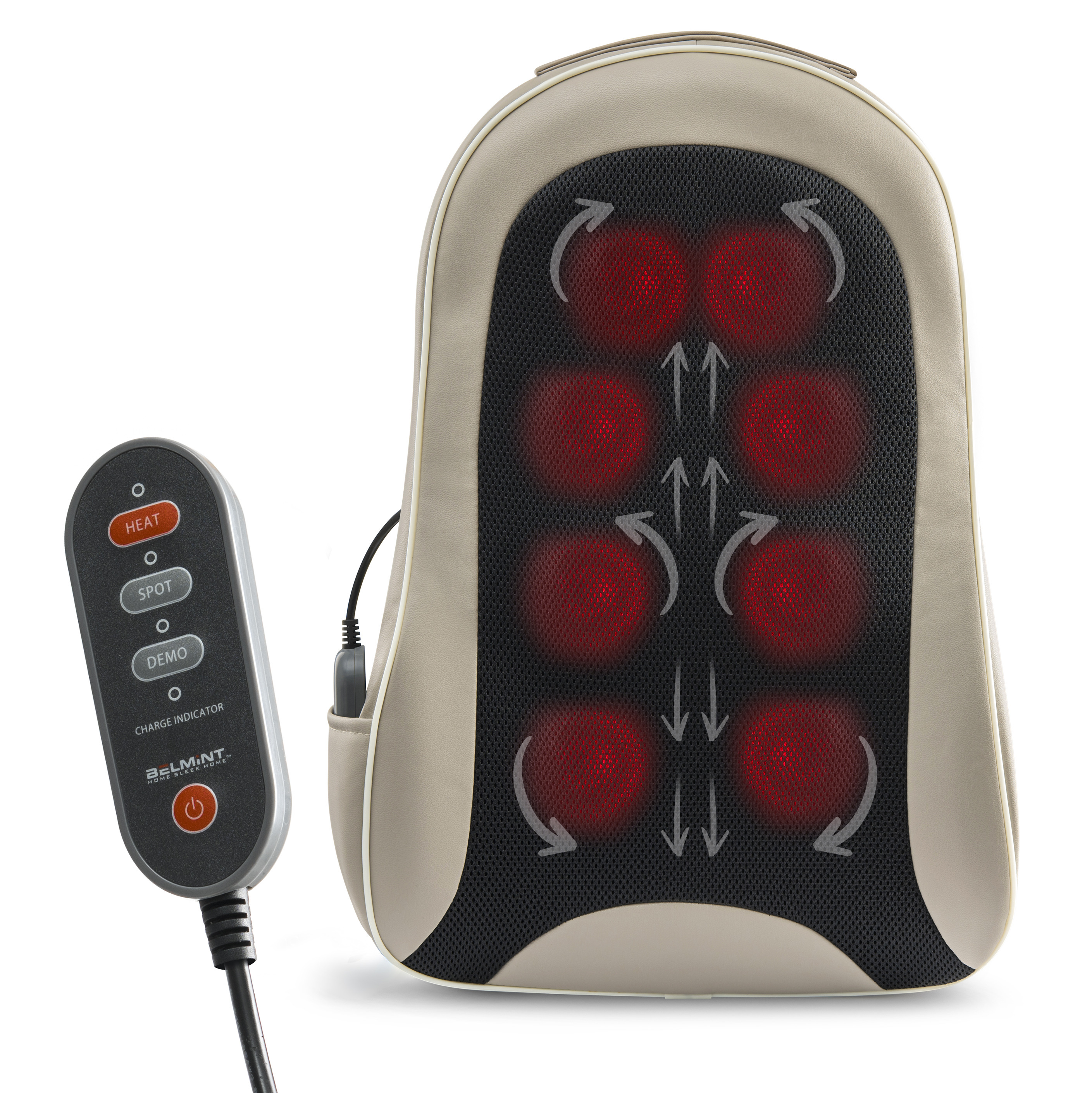 Belmint Cordless Shiatsu Back Massager with Heat Portable for Ho