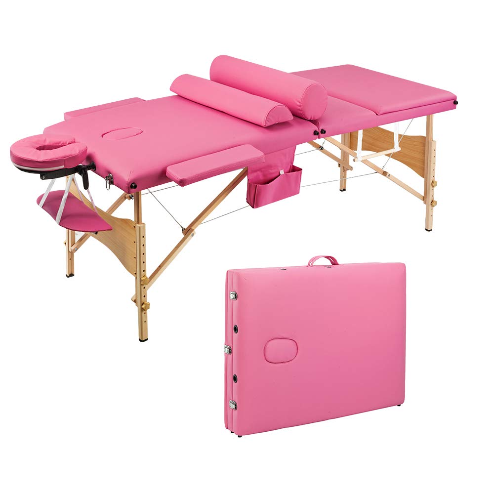 3 Sections Folding Portable Beauty Massage Table Set