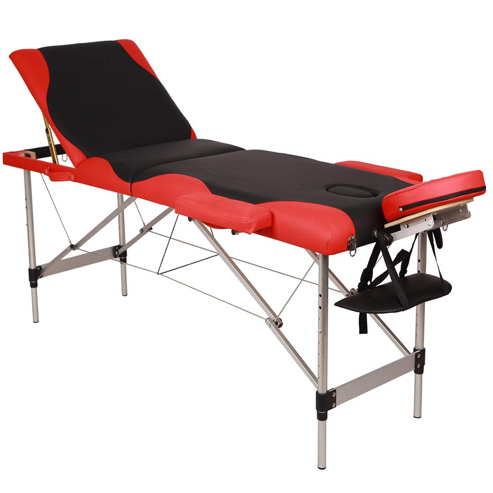 3 Sections Folding Aluminum Tube SPA Bodybuilding Massage Table