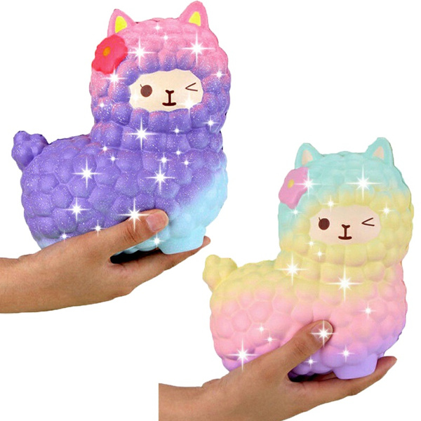 Jumbo Squishy Rainbow Alpaca Galaxy Slow Rising Cream Scented Gi
