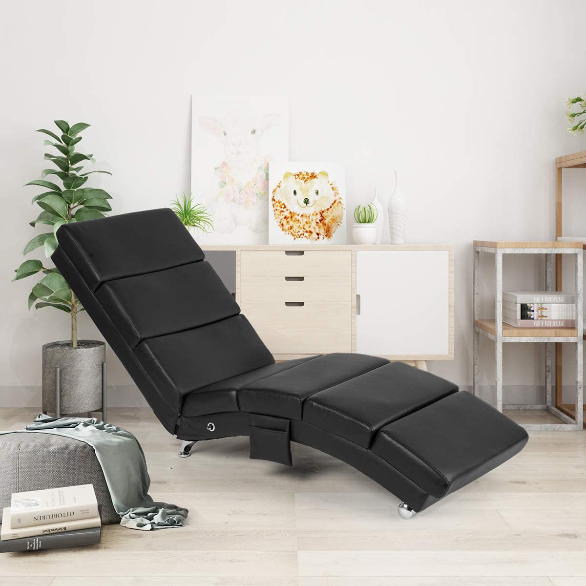 Synthetic Leather Chaise Lounge with Massage Function,Massage Ch
