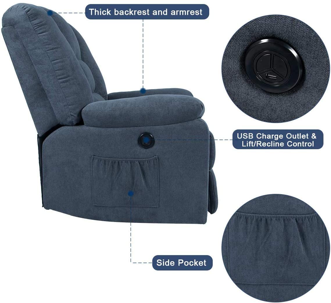 Microfiber Power Lift Electric Recliner Chair - Image 7
