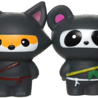 Mosunx Squishies Ninja Panda&Ninja Fox Scented Slow Rising Squee