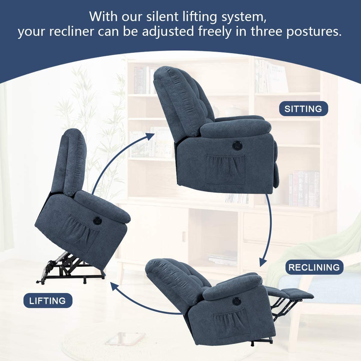Microfiber Power Lift Electric Recliner Chair - Image 4