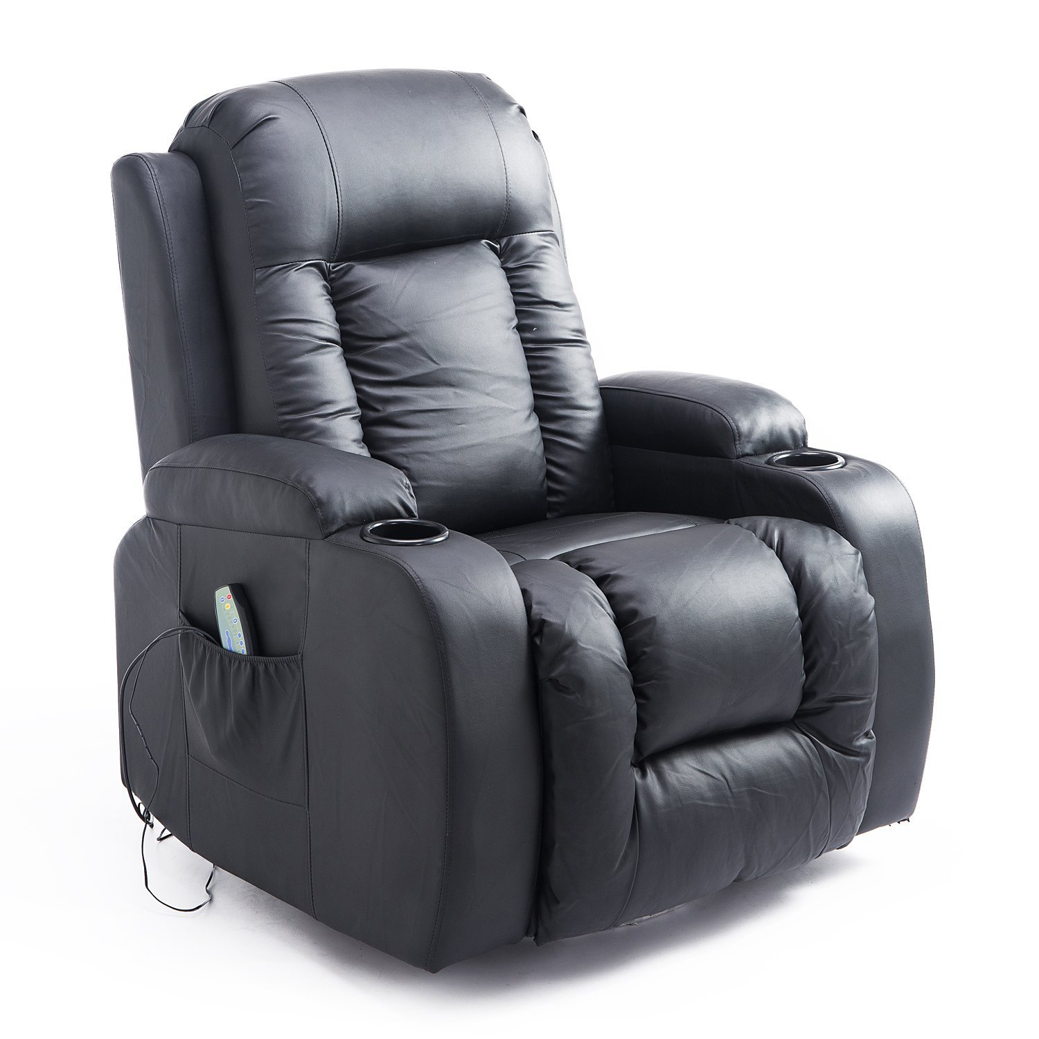 HOMCOM Massage Recliner Chair Heated Vibrating PU Leather Ergono