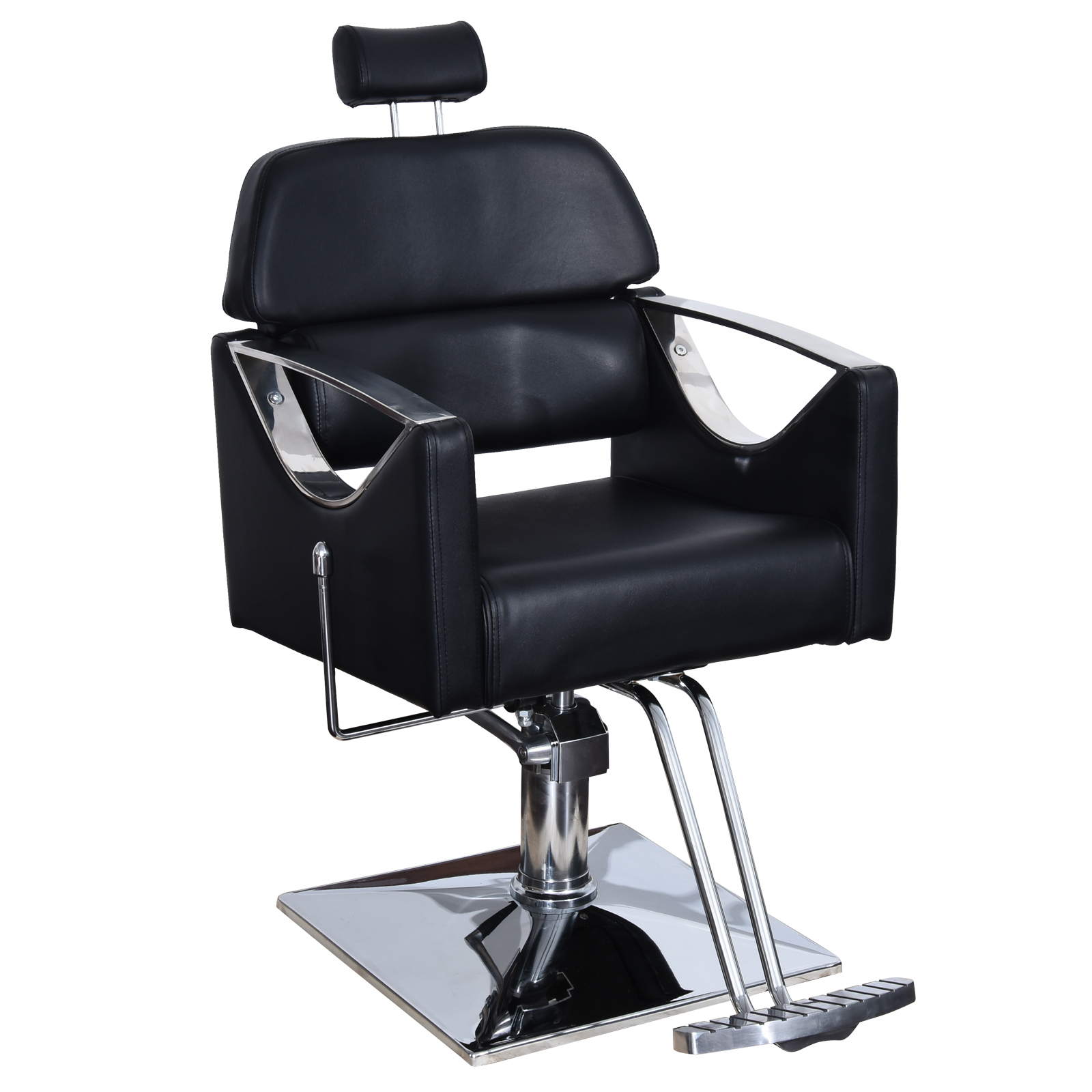BarberPub Classic Recliner Barber Chair Heavy Duty Hair Spa Salo