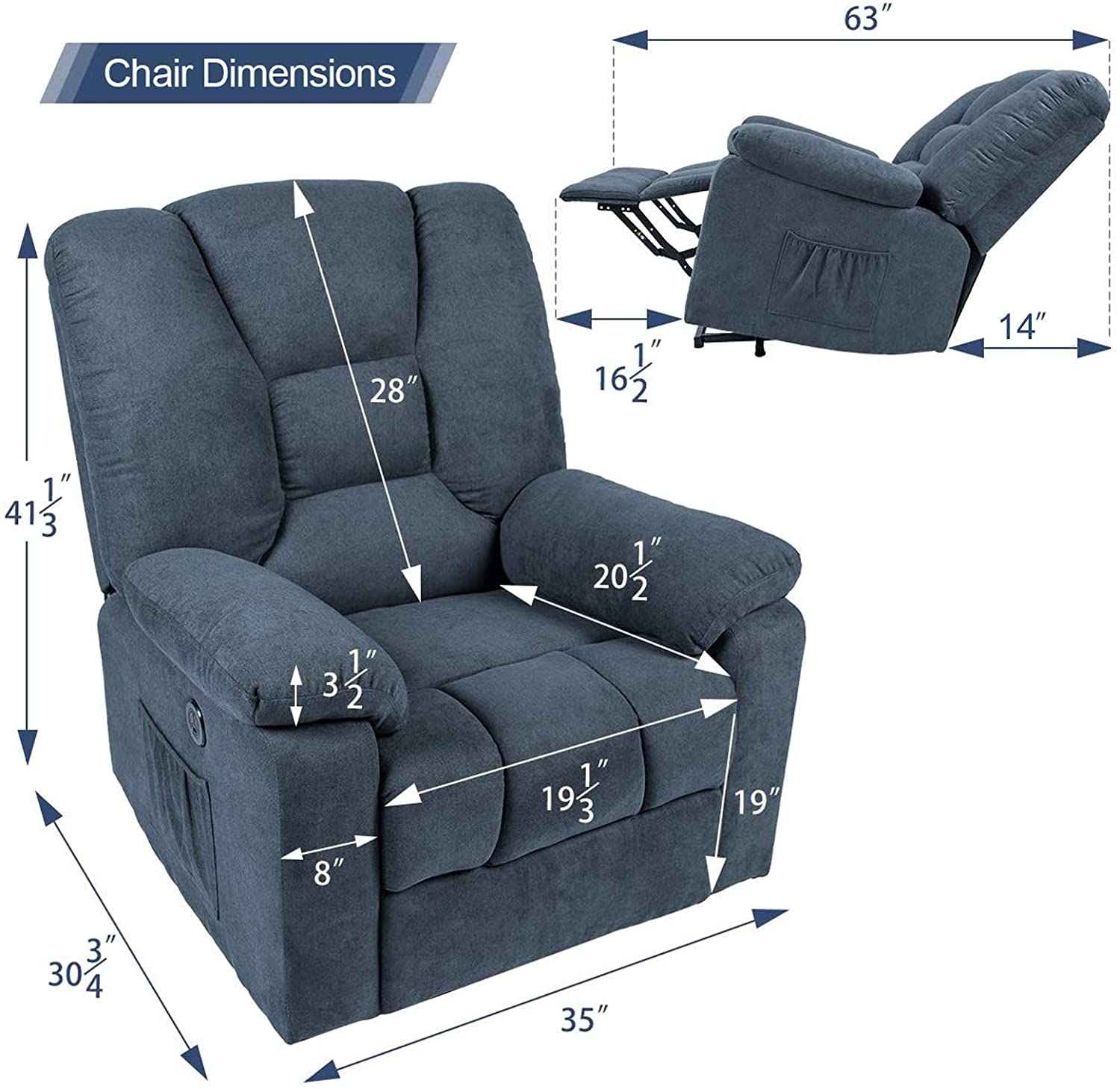 Microfiber Power Lift Electric Recliner Chair - Image 3