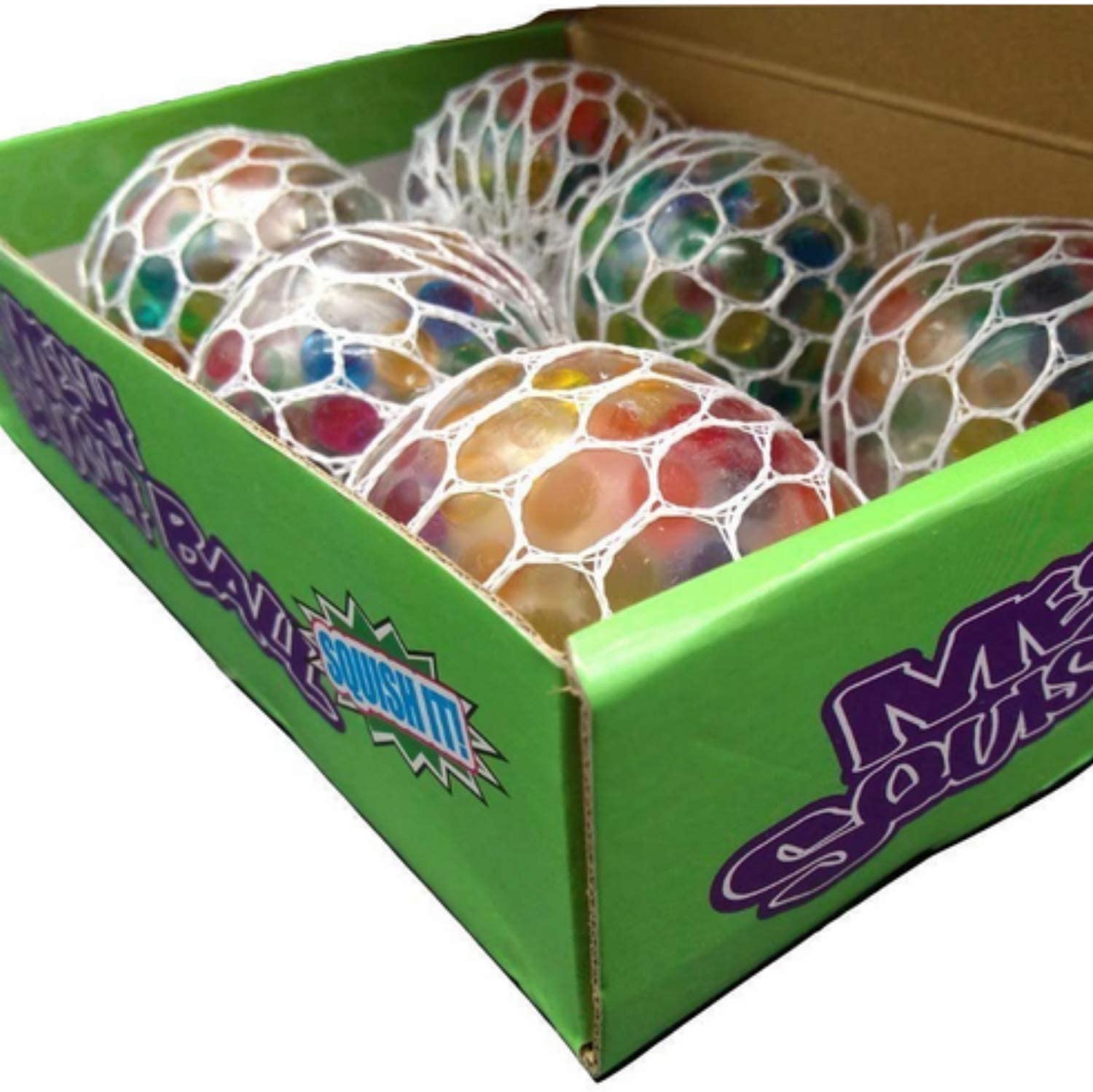 Mesh Squishy Ball - Stress Ball (6 Pack) Glowing Slime Grape Squ