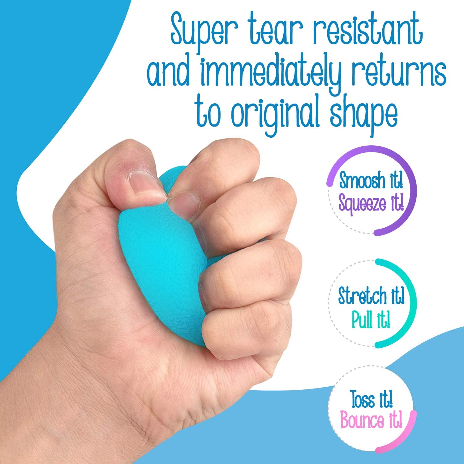 Squishy Stress Balls for Kids and Adults (3-Pack) - Unbreakable - Image 3