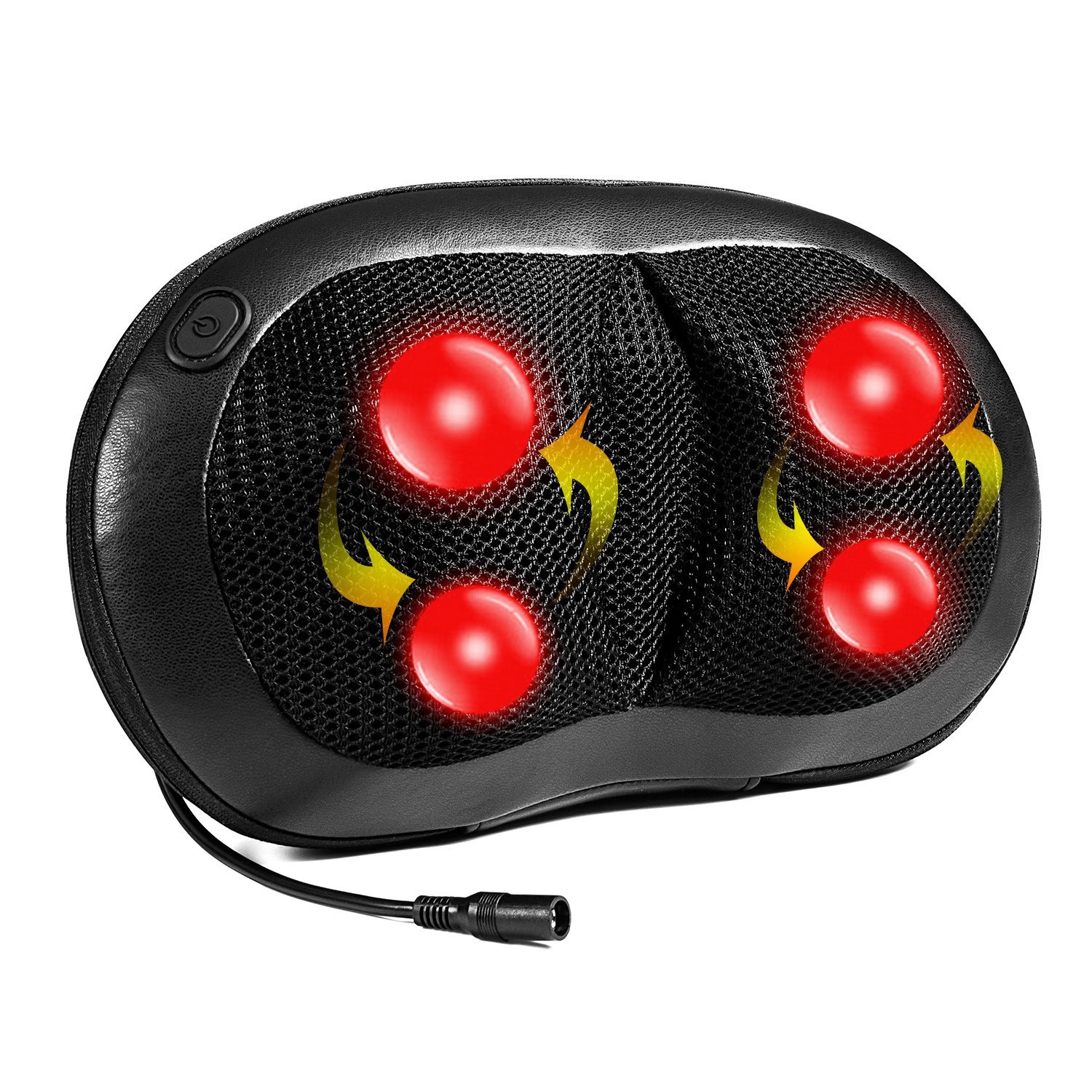 Nekteck Shiatsu Deep Kneading Neck Back Massager Pillow With Hea