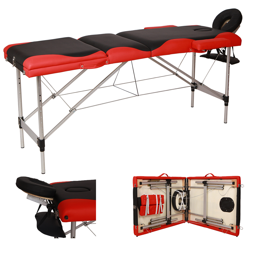 3 Sections Folding Aluminum Tube SPA Bodybuilding Massage Table