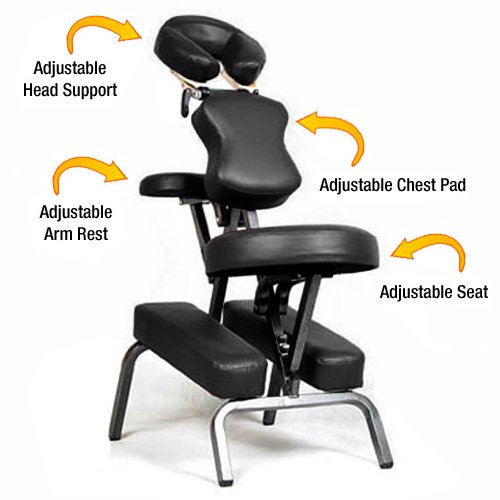 Ataraxia Deluxe Portable Folding Massage Chair w/Carry Case & St