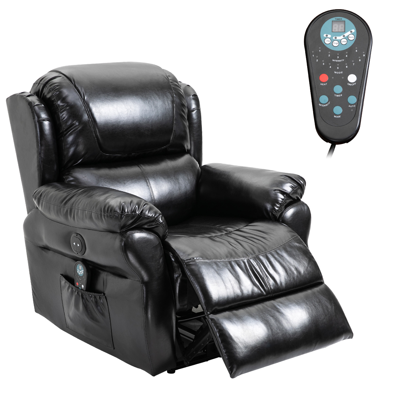 HOMCOM Power Massage Recliner Chair with Heat and Remote Control