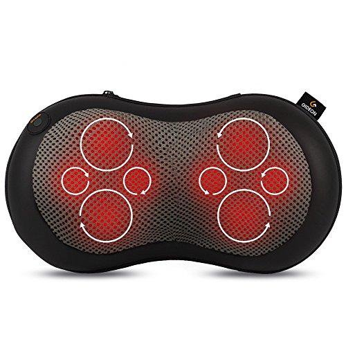 Gideon Shiatsu Deep Kneading Massage Pillow w/ 8 Rollers Neck/Sh