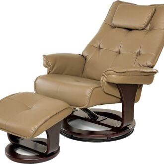 Relaxzen 8-Motor Massage Recliner with Lumbar Heat and Ottoman,