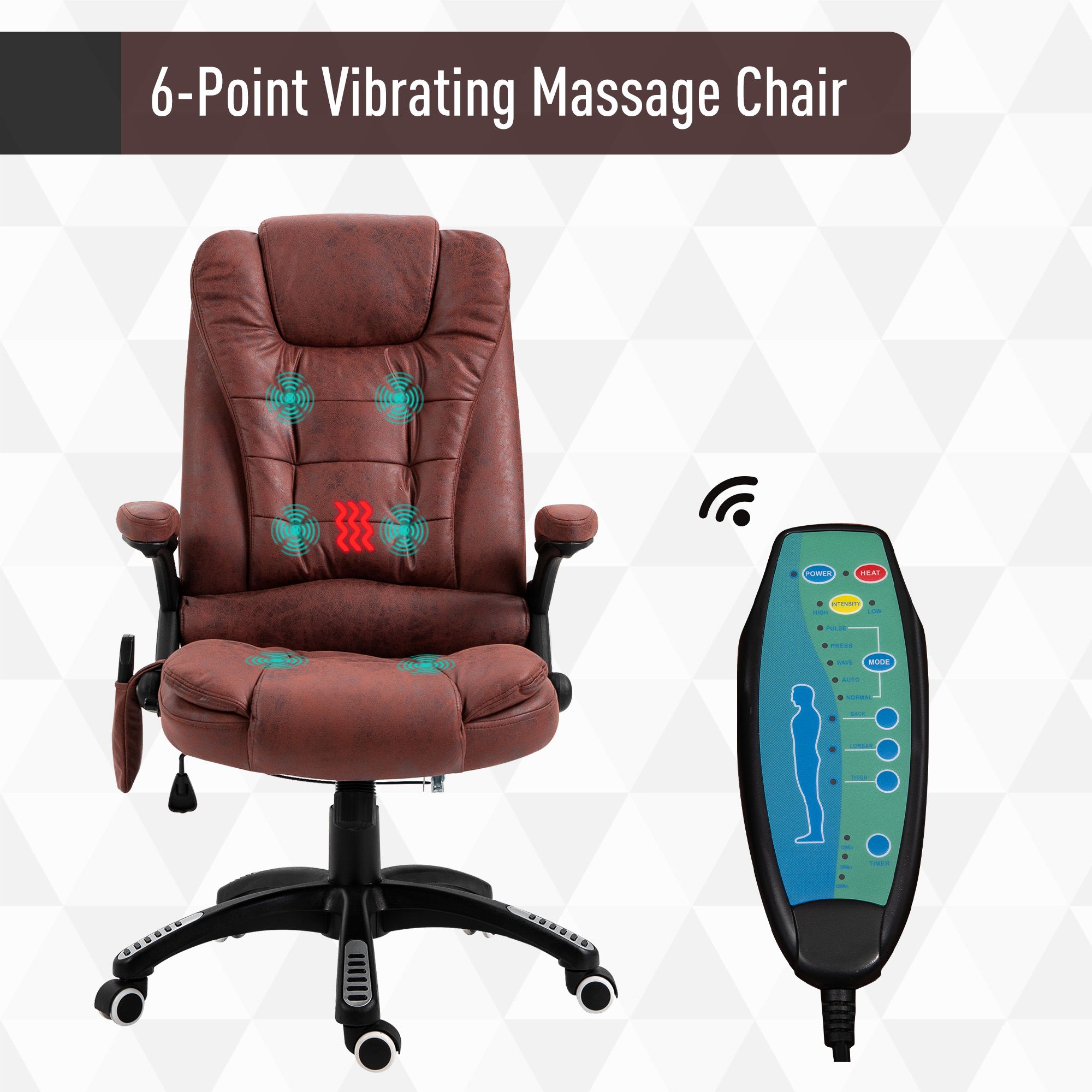 Vinsetto Ergonomic Vibrating Executive Massage Office Chair, wit - Image 3