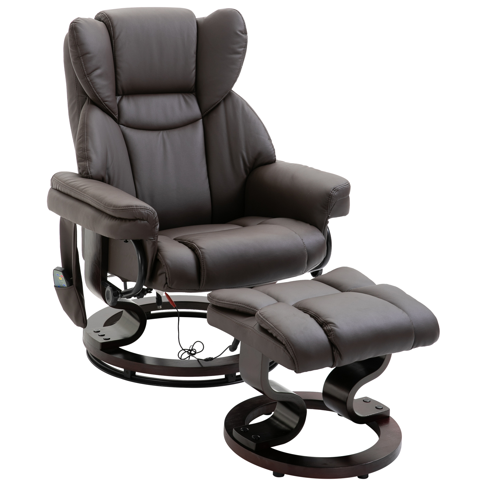 Massage Recliner Chair with Footrest, 10 Vibration Levels, Faux