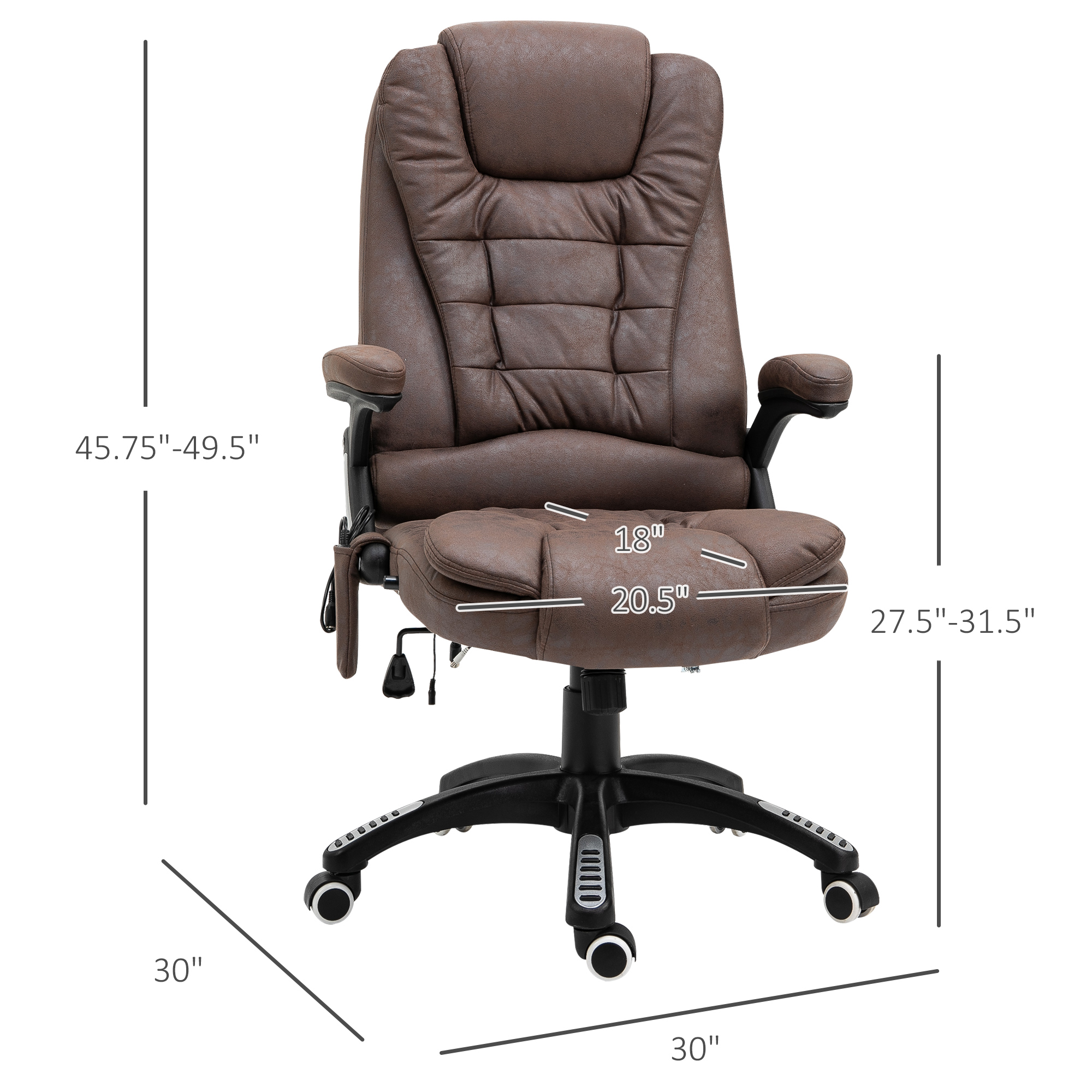 Vinsetto Ergonomic Vibrating Executive Massage Office Chair, wit - Image 4
