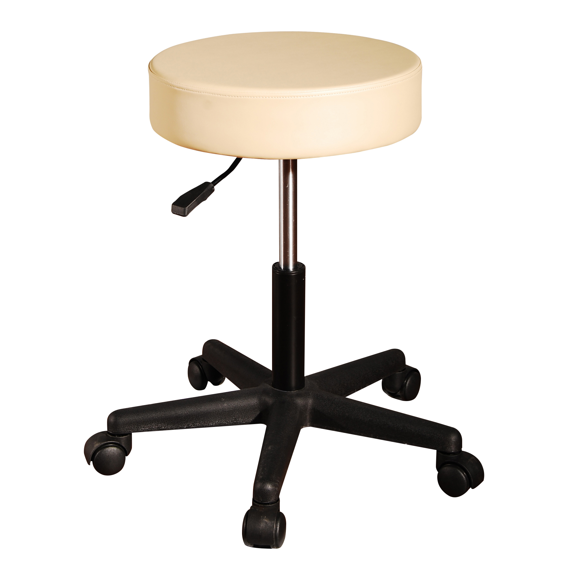 Master Massage Pneumatic Swivel/Rolling Massage Stool Cream