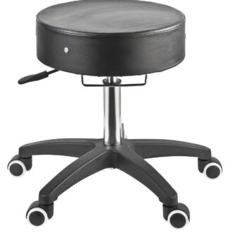 Master Massage Glider Adjustable Rolling Stool in Black with Chr