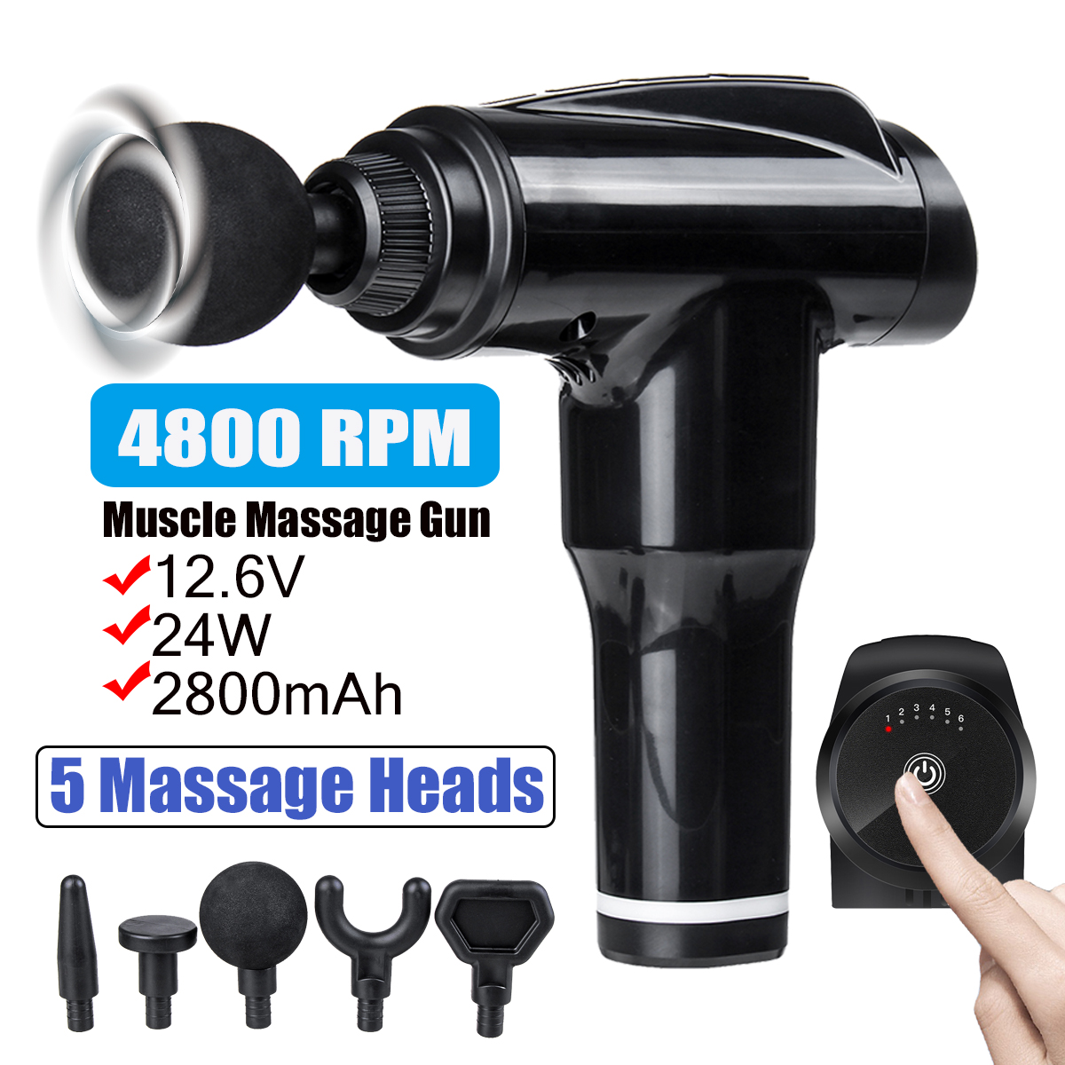 4800r/min Therapy Massage Guns 6 Gears Muscle Massager Pain Spor