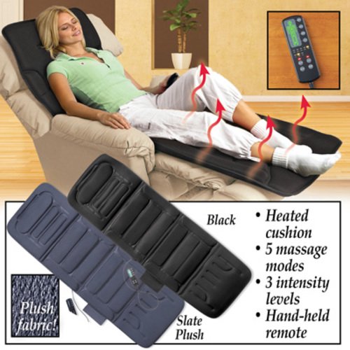 Back & Body Massager Chair Pad with Remote - 10-motor Heated, Sl