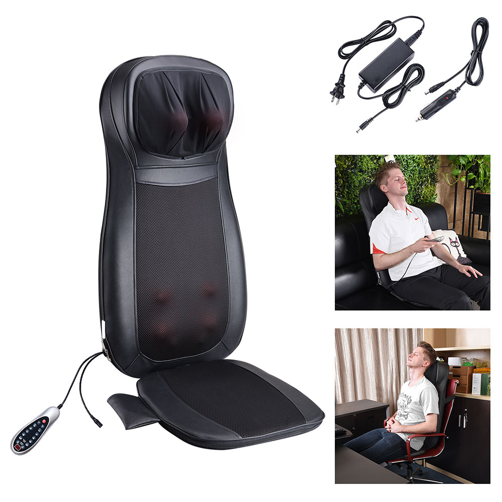Yescom Neck & Back Massage Seat Cushion Pad Shiatsu Kneading Vib