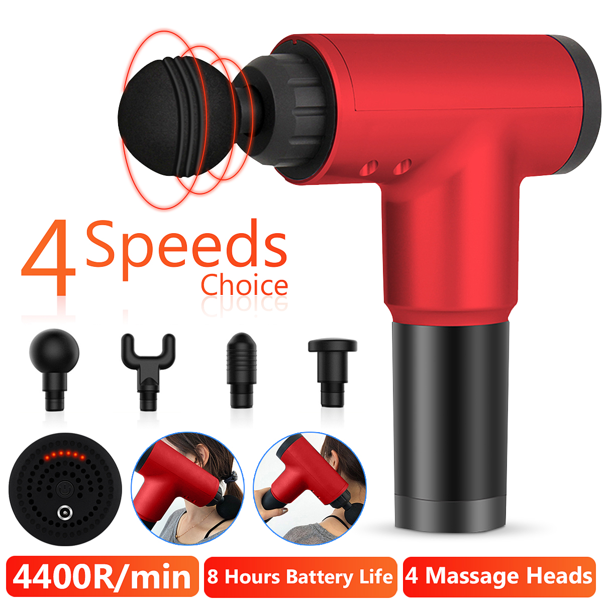 4 In 1Muscle Massage Gun Handheld Deep Tissue Muscle Massager