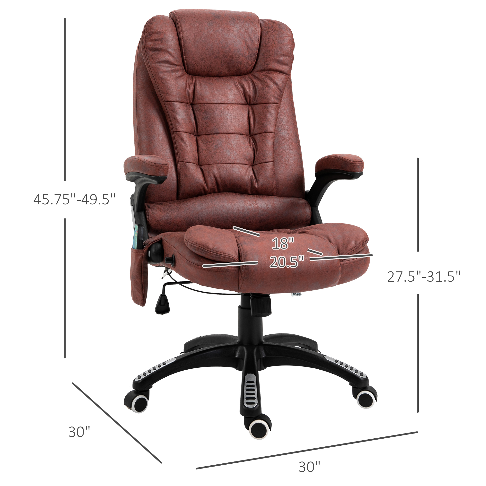 Vinsetto Ergonomic Vibrating Executive Massage Office Chair, wit - Image 7