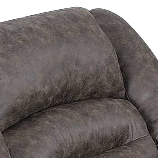 Saltoro Sherpi Nailhead Trim Fabric Upholstered Power Recliner, - Image 4
