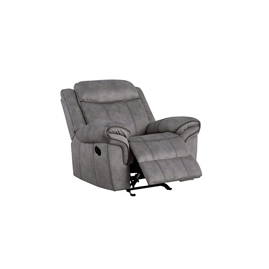 Saltoro Sherpi Fabric Upholstered Metal Reclining Club Chair wit - Image 3