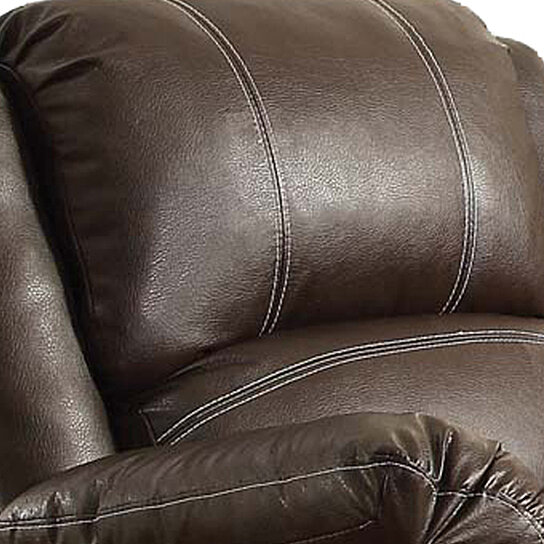 Saltoro Sherpi Leather Upholstered Metal Rocker Reclining Chair, - Image 4
