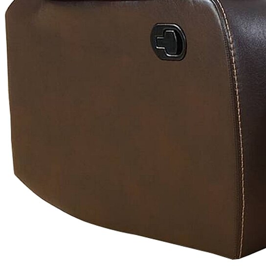 Saltoro Sherpi 37 Inches Leatherette Glider Recliner with Pillow - Image 2