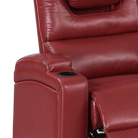 Saltoro Sherpi 43 Inch 1 Straight Arm Leatherette Reclining Chai - Image 3