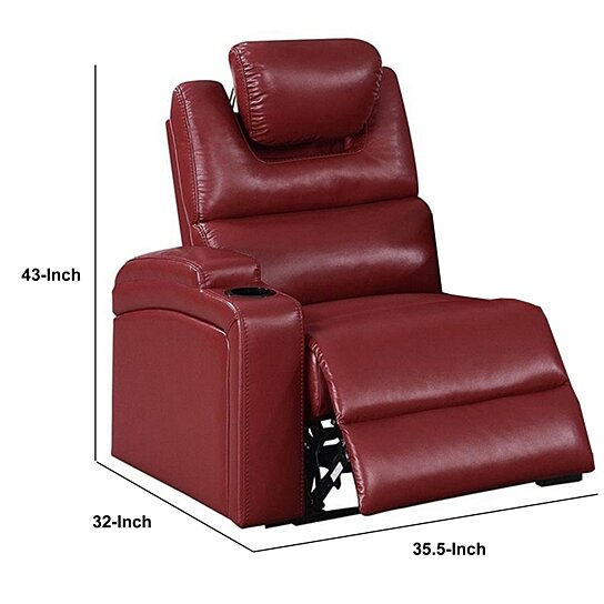 Saltoro Sherpi 43 Inch 1 Straight Arm Leatherette Reclining Chai - Image 5