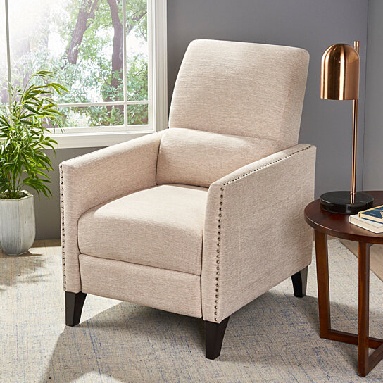 Alexis Contemporary Fabric Push Back Recliner