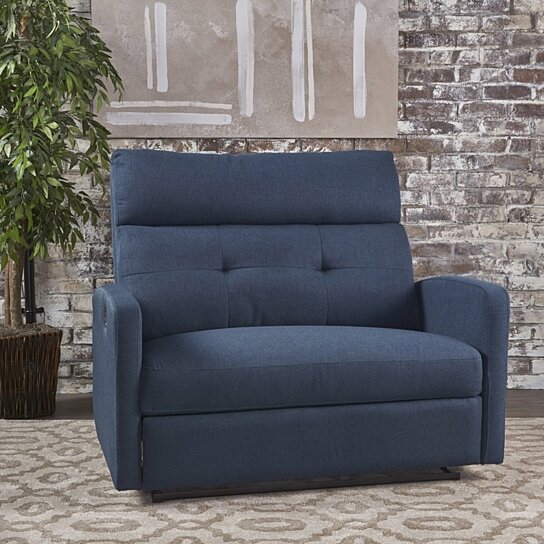 Hana Plush Cushion Tufted Back Loveseat Recliner - Image 3