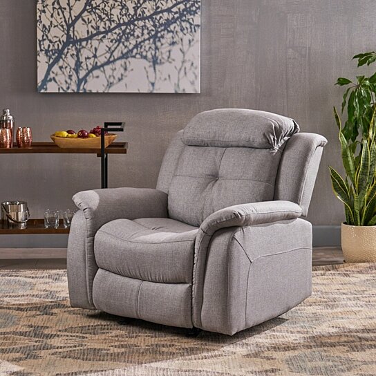 Cory Contemporary Fabric Upholstered Rocking Glider Recliner
