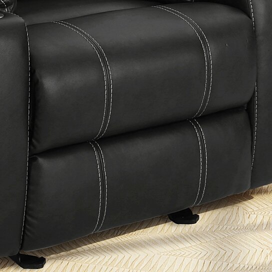 Sophia Traditional Leather Recliner with Steel Cup Holders - Image 5