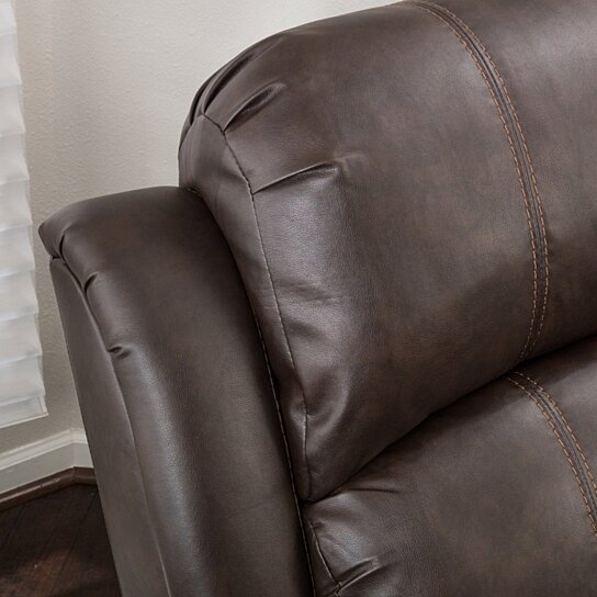 Harbor Brown Leather Glider Recliner Club Chair - Image 4