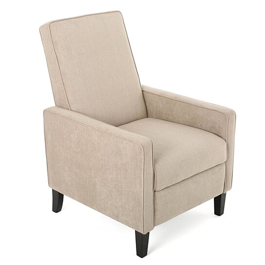 Lindqvist Contemporary Beige Fabric Slim Recliner Chair - Image 3