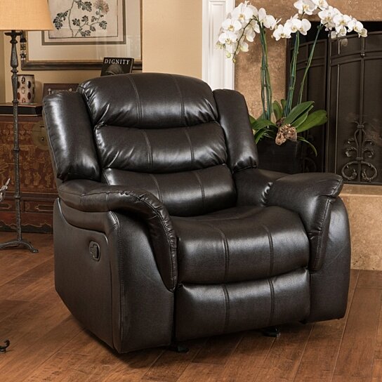 Hayvenhurst Black Leather Recliner/Glider Chair - Image 2