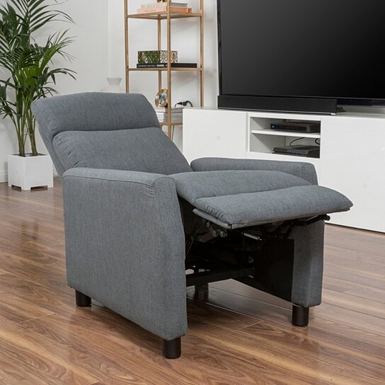 Tahiry Grey Fabric Recliner Club Chair - Image 2